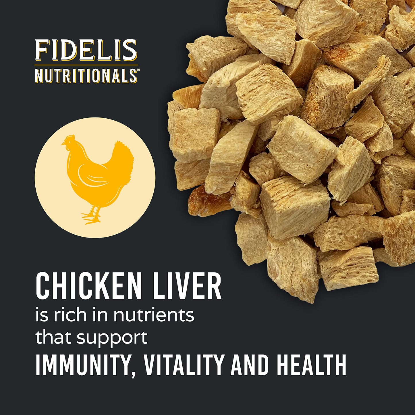 FIDELIS Freeze Dried Raw Dog Treats for Small, Medium, Large Dogs, High Protein, Gluten Free, Healthy Dog Snacks, Perfect Training Treat or Mixer, Puppy & Adult, Made in USA, 4oz, Chicken Liver