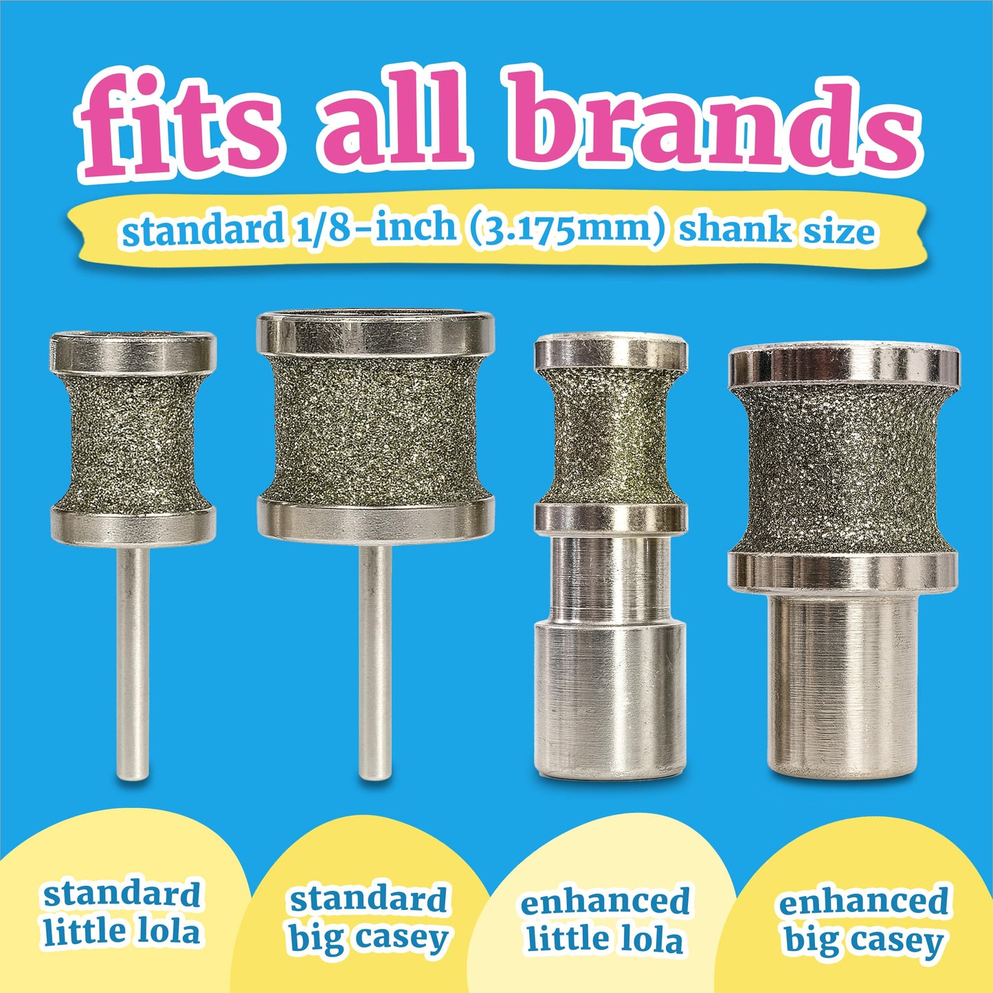 Diamondg Dog Nail Grinder Bits, 2 Pack - Compatible with Dremel, Diamond Bits for Pet Nails, Ideal for Small and Large Dogs (Standard Little Lola & Standard Big Casey)