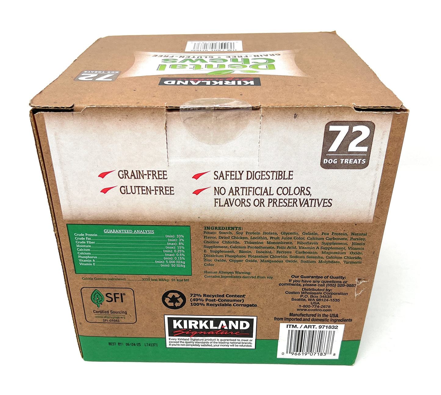 Kirkland Signature Dental Chews 72 Dog Treats