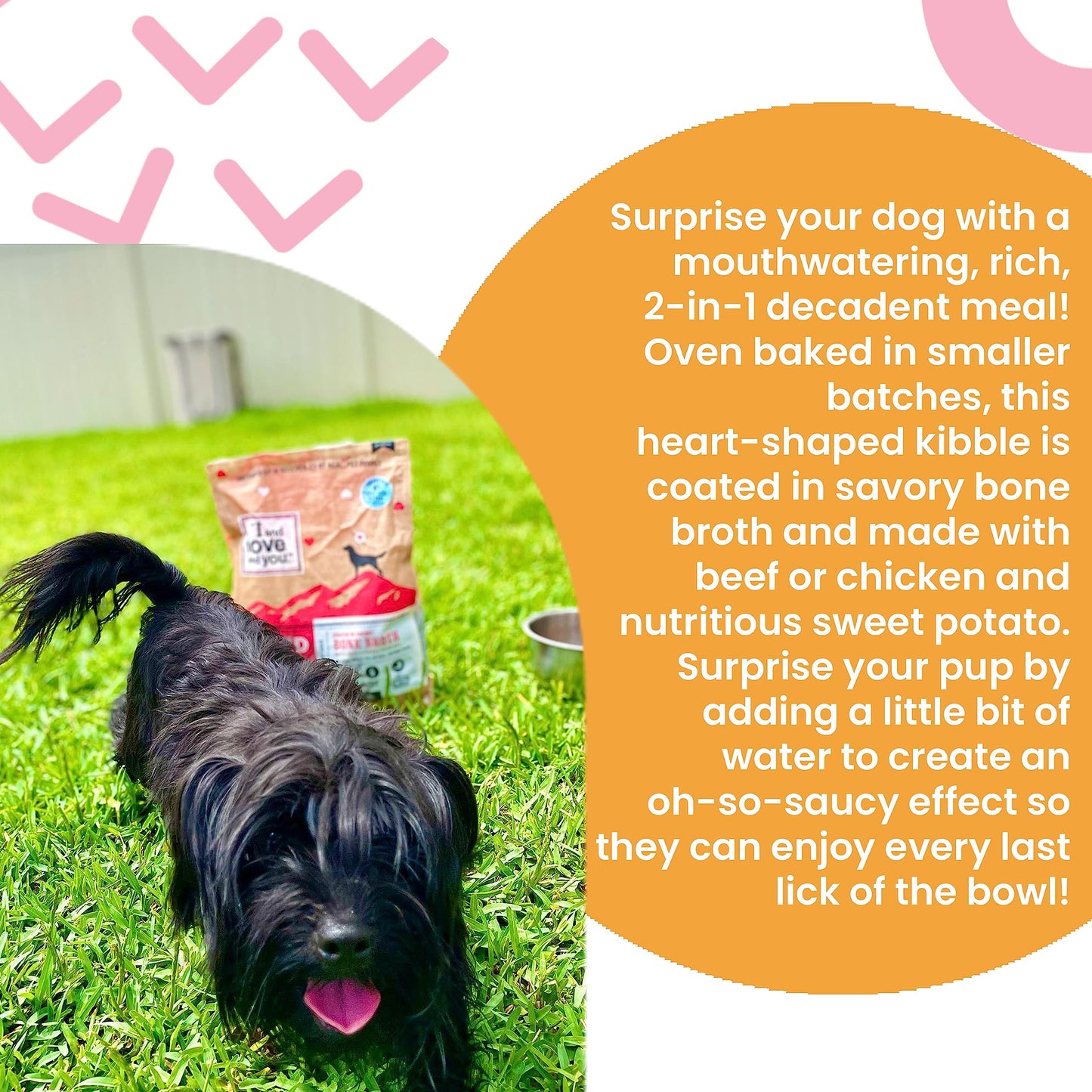 I AND LOVE AND YOU Baked and Saucy Dry Dog Food - Beef + Sweet Potato - Prebiotic + Probiotic, Real Meat, Grain Free, No Fillers, 4lb Bag