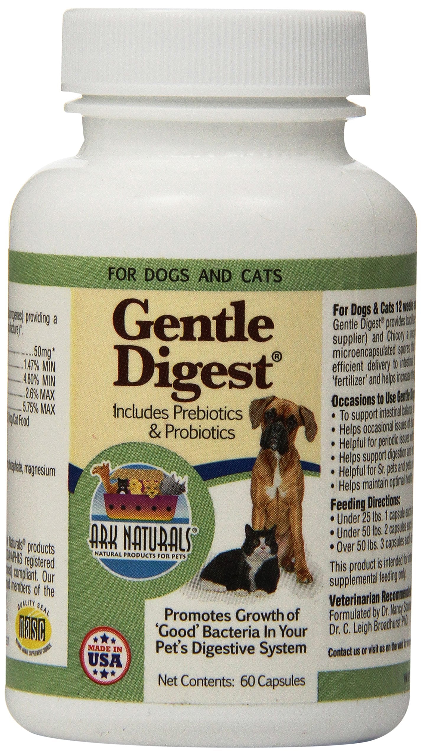 Ark Naturals Gentle Digest, A Probiotic for All Pets, Capsules - 60 Each