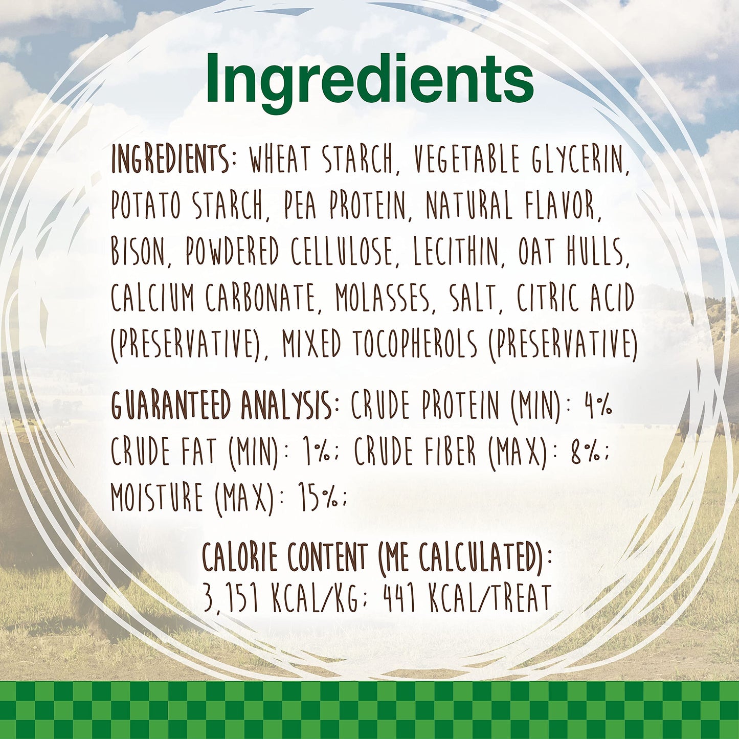 Nylabone Healthy Edibles Wild Natural Long-Lasting Bison Flavor Bone Chew Treats for Dogs, Large (1 Count) (Pack of 4)