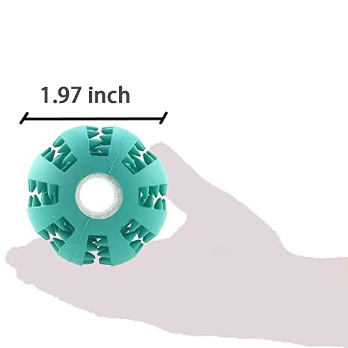 ADUCK Dog Ball Toys for Small Dogs Aggressive Chewers Teething Cleaning (Dental Treat) (Bite Resistant) Natural Rubber Ball Toys for Pet IQ Training Playing and Chewing -Pack of 3 (1.97 Inch)