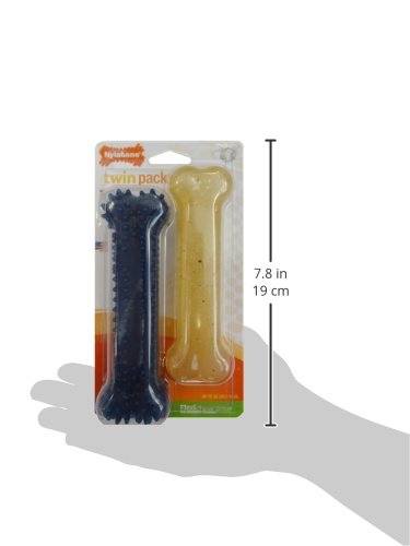 Nylabone Original Bone Flexi Chew Toy for Dogs, Flexible Dog Toys for Moderate & Gentle Chewers, Chicken Flavor, Medium - Up to 35 lbs, 2 Pack
