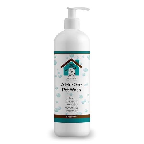 House and Hound All-in-One Pet Wash | Moisturizes, Deodorizes, Detangles – Dog Shampoo and Conditioner for Sensitive Skin – Gentle for All Breeds, Natural Ingredients – 16 oz