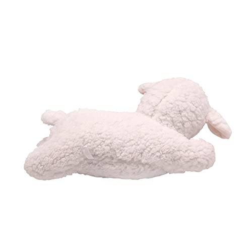 3T GROUP Heartbeat Puppy for Dogs Sleep Aid,Heartbeat Dog Toy for Puppy Essentials,Heartbeat Stuffed Animal Pillow Calming Plush Toys Anxiety Relief Lamb(White)