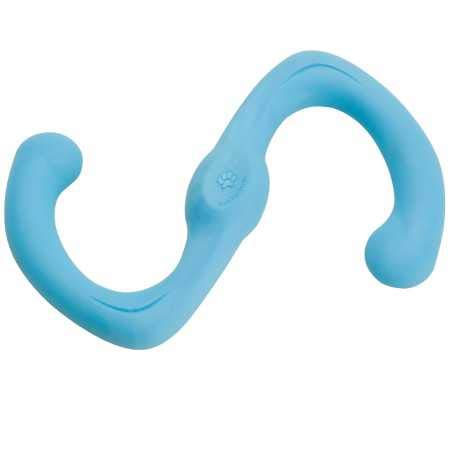 West Paw Zogoflex Bumi Dog Tug Toy – S-Shaped, Lightweight Chew Toys for Fetch, Play, Pet Exercise – Tug of War Soft Flinging Squishy Chewy Toy for Dogs – Guaranteed, Latex-Free, Large 9.5", Aqua Blue