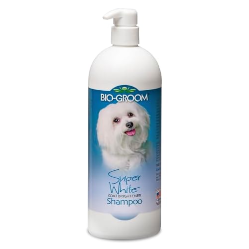 Bio-Groom Super White Dog Shampoo – Whitening Pet Shampoo, Dog Bathing Supplies, Puppy Wash, Dog Grooming Supplies, Cruelty-Free, Made in USA, Coat Brightener Shampoo – 32 fl oz 1-Pack