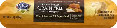 Nature’s Recipe Grain Free Large Breed Chicken, Sweet Potato & Pumpkin Recipe Dry Dog Food, 24 lb. Bag