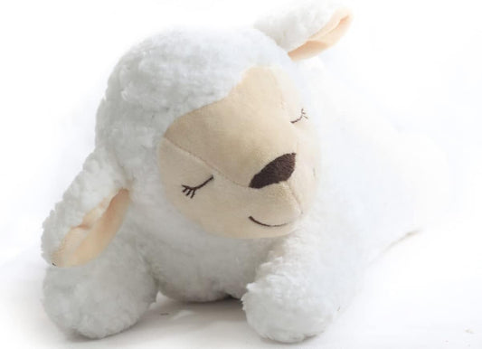 HonourHope Dog Heartbeat Toy for Anxiety Relief, Soft Plush Pet Calming Aid - Sheep