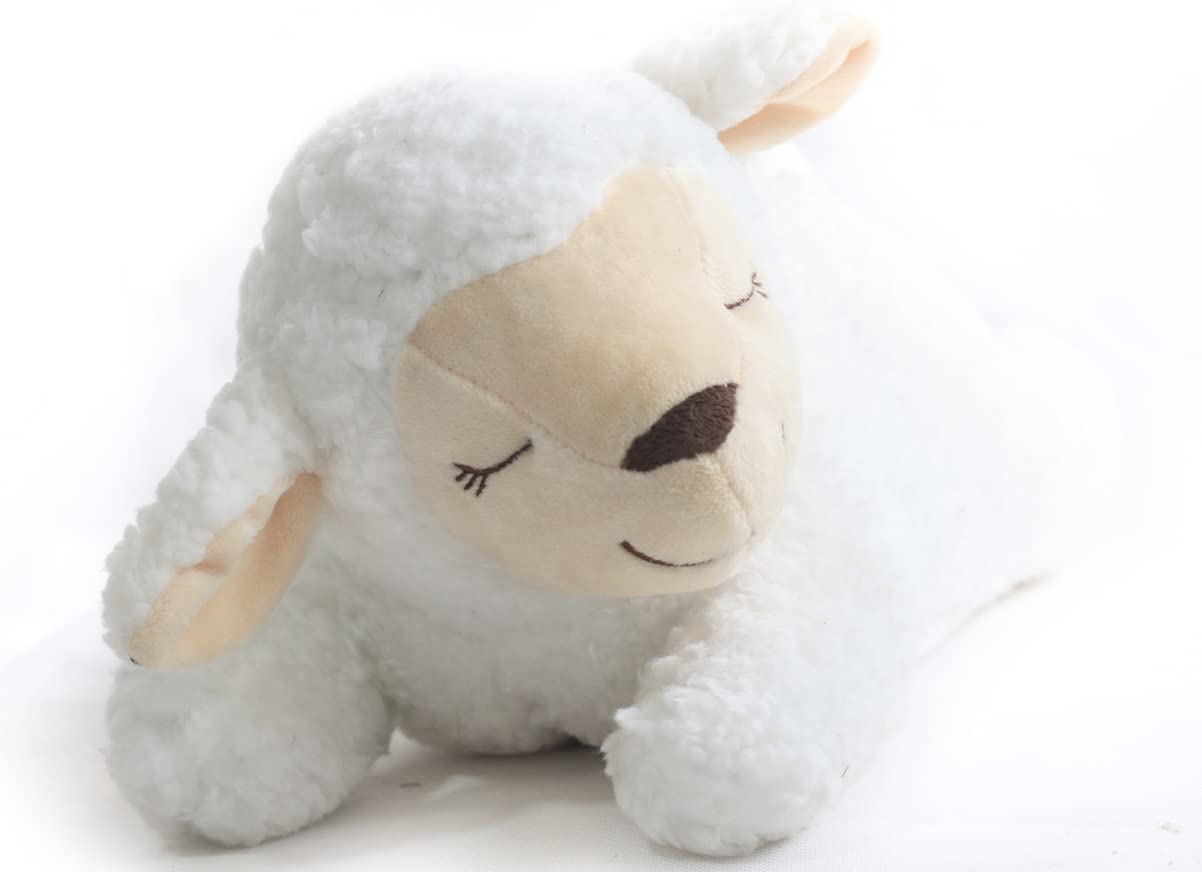 HonourHope Dog Heartbeat Toy for Anxiety Relief, Soft Plush Pet Calming Aid - Sheep
