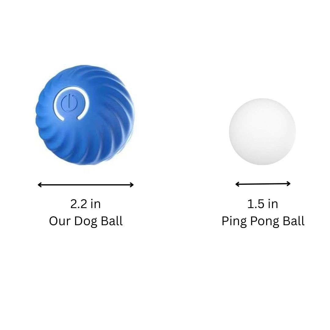 Interactive Dog Ball, Blue 2.2 Inch Electric Dog Toy for Small/Medium Dogs, Automatic Moving Electric Rolling Dog Toy, Ideal Gift for Dog Owners Seeking Interactive Rolling Ball