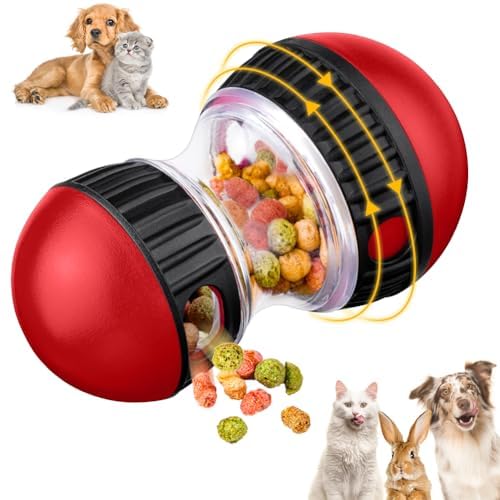 OSDUE Dog Food Puzzle Toys, Interactive Treat Dispensing Dog Toys, Adjustable Slow Feeder Ball to Keep Them Busy and Mentally Stimulated, Great for Large/Small Aggressive Chewers Dog Breeds Pet Gifts