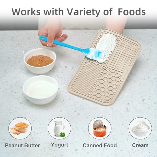 MateeyLife 2PCS Large Lick Mat for Dogs with Suction Cups, Slow Feeder Bowls, Cat Lick Mat for Anxiety Relief, Dog Toys to Keep Them Busy, Enrichment Toys for Bathing, Cat Licking Pad for Boredom