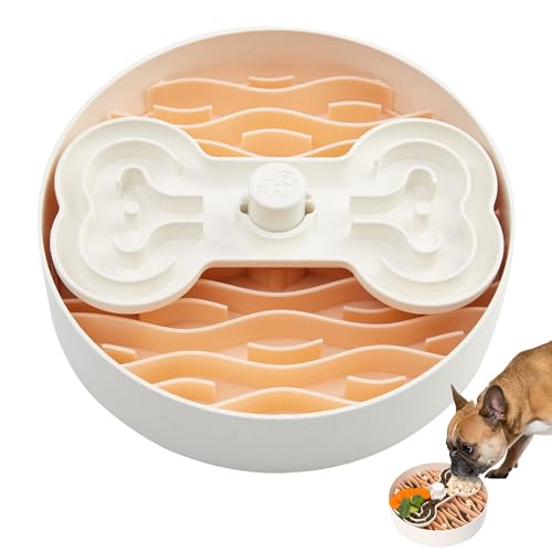 Puzzle Feeder Slow Feeder Bowl - Dog Food Puzzle for Dry, Wet, Raw Food - Large Dogs, Pink
