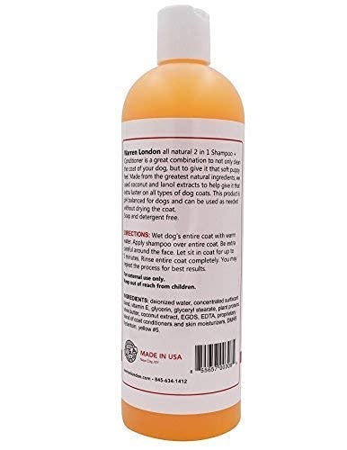 Warren London 2 in1 Pet Shampoo and Conditioner for Dogs, Puppys, & Cats | Best Dog Shampoo and Conditioner for Dry Itchy Skin | Dandruff Shampoo for Cats & Dogs | Made in USA | 17oz