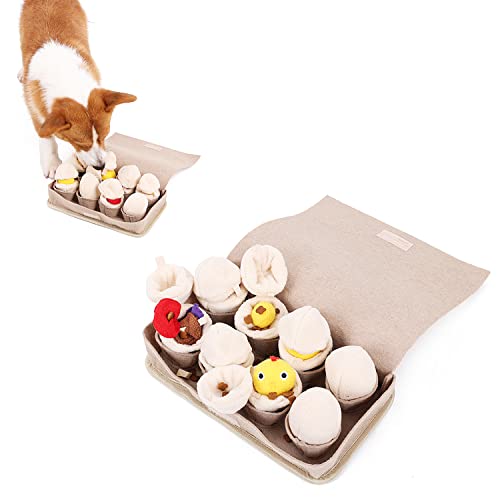 Puzzle Feeder Silicone Mat with Suction Cups, Slow Feeder Bowl for Dry and Wet Food, Enrichment for All Breed Dogs, Green