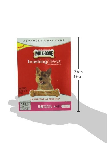 Milk-Bone Brushing Chews Daily Dental Dog Treats, Mini, 56 Count