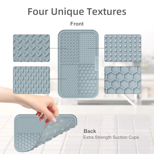 MateeyLife 2PCS Large Lick Mat for Dogs with Suction Cups, Slow Feeder Bowls, Cat Lick Mat for Anxiety Relief, Dog Toys to Keep Them Busy, Enrichment Toys for Bathing, Cat Licking Pad for Boredom