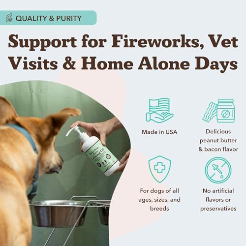 Natural Dog Company Calming Oil, 16 oz Bottle, Helps Manage Normal Stress, Promotes Relaxation, Supports Balanced Behavior, Melatonin for Dogs, May Reduce Hyperactivity, for Dogs of All Ages & Sizes
