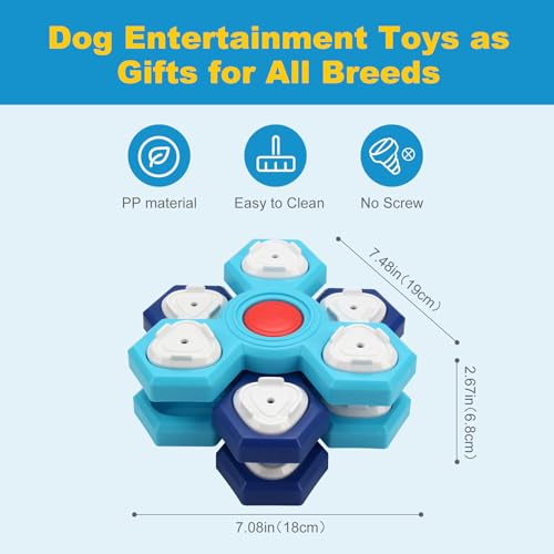 BunnyCare Dog Puzzle Toys 4 Levels, Dog Interactive Turntable Toy for IQ Training and Entertainment, Mentally Stimulating Toys Boredom and Smart Dogs, As Gifts for Dogs Cats