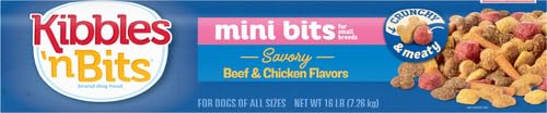 Kibbles 'N Bits Small Breed Mini Bits Savory Beef & Chicken Flavors Dog Food, 16-Pound(Pack of 1)