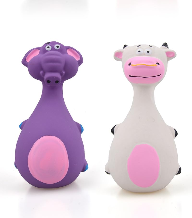 Big Belly Cartoon Animal 2 Pack Squeaky Dog Cat Pet Toys, Grind Teeth Dog Cat Pet Toys, Chew Dog Cat Pet Toys, Interactive Dog Cat Pet Toys…