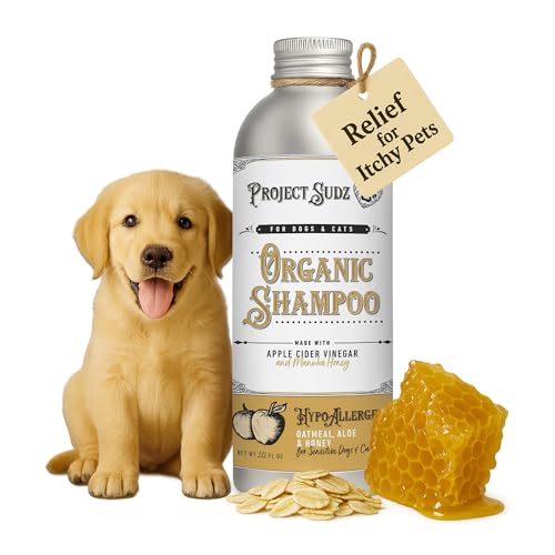 Project Sudz Hypoallergenic Dog Shampoo – Oatmeal & Honey | Extra Gentle, Unscented Pet Shampoo for Sensitive Skin | Safe for Puppies, Eco-Friendly & Made in USA