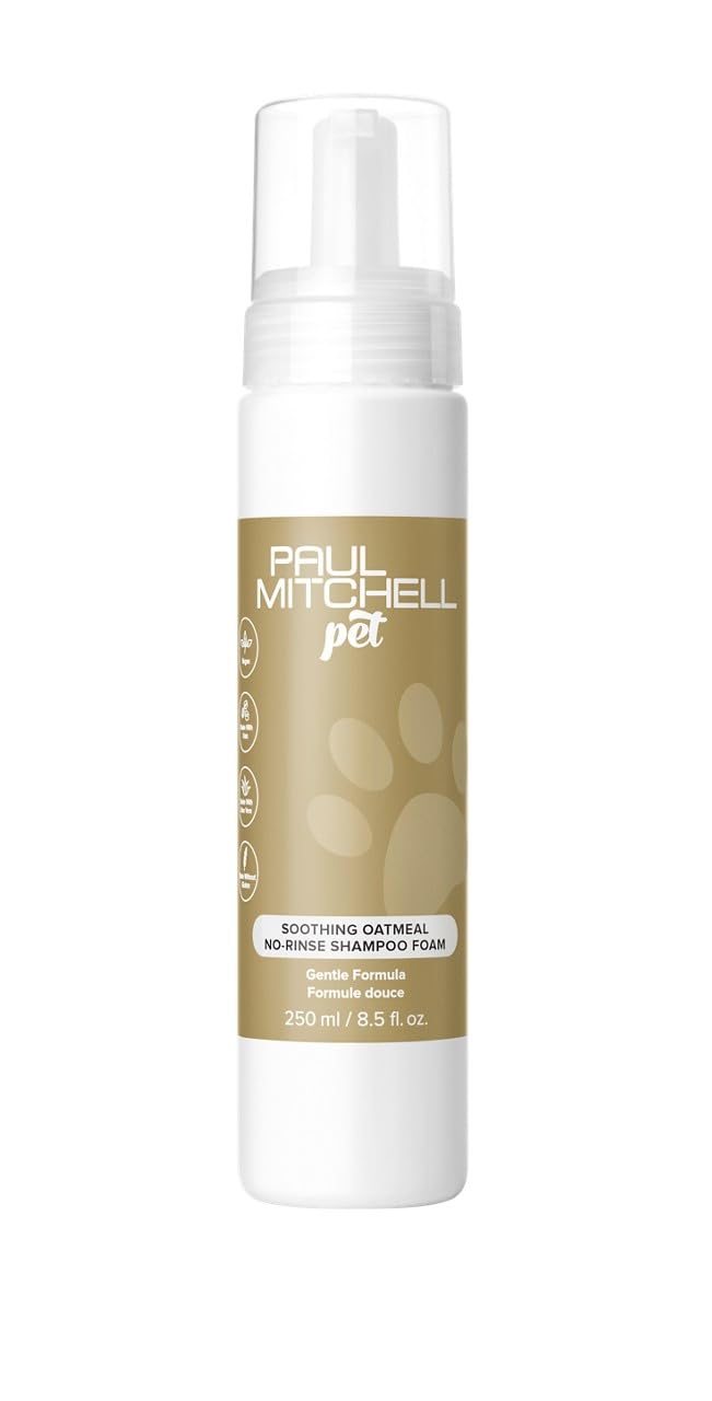 Paul Mitchell Pet Soothing Oatmeal Waterless No-Rinse Shampoo Foam for Dogs, Gentle Formula, 8.5 fl. oz