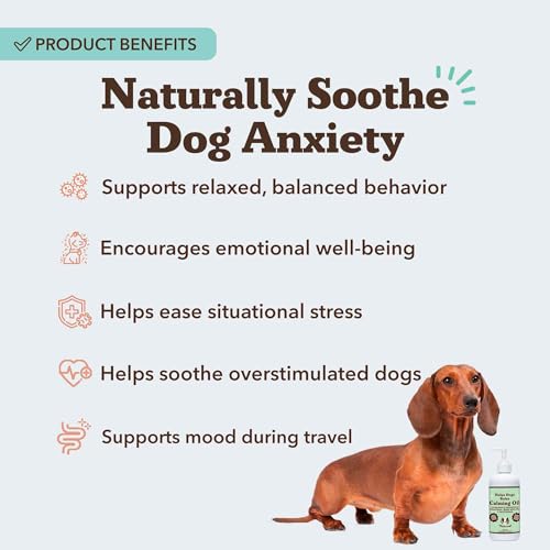 Natural Dog Company Calming Oil, 16 oz Bottle, Helps Manage Normal Stress, Promotes Relaxation, Supports Balanced Behavior, Melatonin for Dogs, May Reduce Hyperactivity, for Dogs of All Ages & Sizes