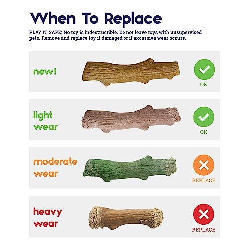 Petstages Dogwood Durable Dog Chew Toy, Small - Long Lasting Chew Stick Made with Real Wood - USA Made, S