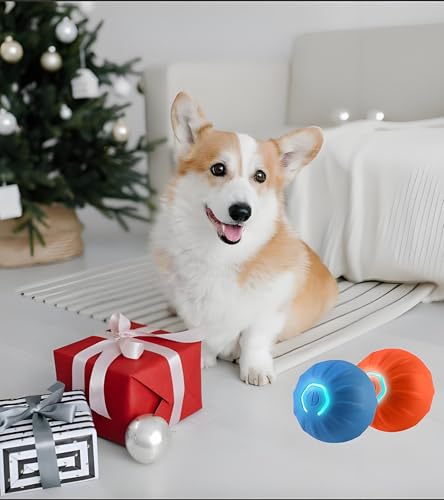 Interactive Dog Toys, 2025 lnteractive Dog Toys Moving Dog Toy Rechargeable Active Moving Pet Plush Toy Keep Pets Busy, Puppy Toys Talking Jumping Music Ball for Small Medium Large Breed