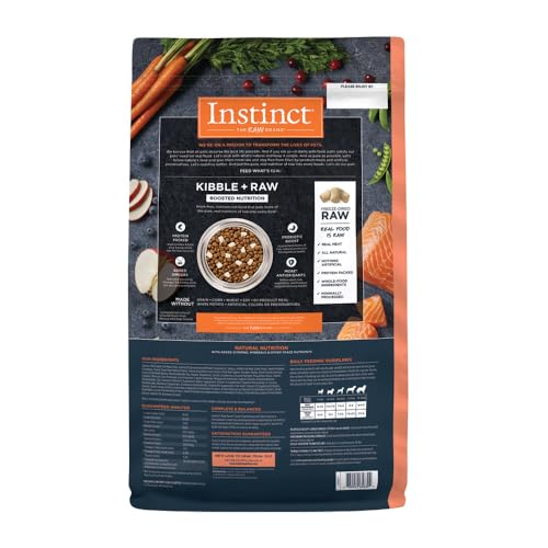 Instinct Raw Boost, Natural Dry Dog Food with Freeze Dried Pieces, High Protein, Grain Free Recipe - Real Salmon, 19 lb. Bag