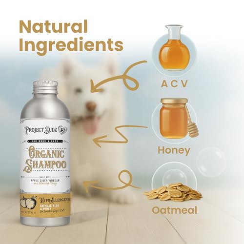Project Sudz Hypoallergenic Dog Shampoo – Oatmeal & Honey | Extra Gentle, Unscented Pet Shampoo for Sensitive Skin | Safe for Puppies, Eco-Friendly & Made in USA