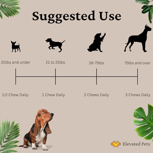Elevated Pets Calming Dog Treats for Anxiety Relief – Melatonin, Chamomile & L-Theanine | Sleep & Stress Support for Travel, Thunder, Barking