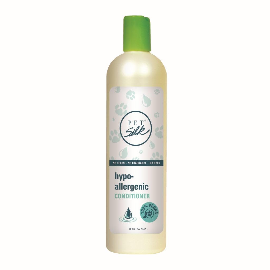 Pet Silk Hypoallergenic Conditioner, Free of Dyes and Heavy Fragrances, Specifically Designed for Pet's with Sensitive Skin, Infused with Olive Oil & Wheat Protein for Added Nourishment! (16oz)