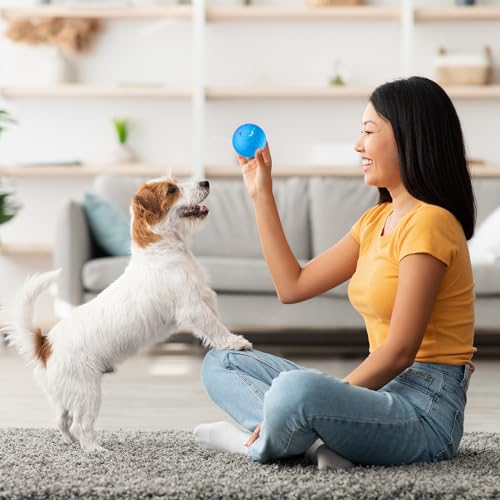Smart Interactive Dog Toys Ball, Auto Bouncing Rotating Ball, Moving Pet Toys for Small Dogs Under 20 lbs - 2.2 Inch Puppy Toy for Indoor/Outdoor Play, USB Rechargeable, Fun Gift for Boredom, Blue