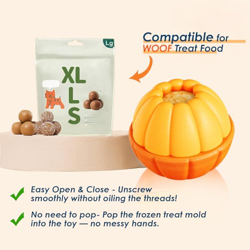 TRHEAVNIC Indestructible Dog Toy for Aggressive Chewers - Interactive Treat Puzzle Dispenser for Mental Stimulation - Freezable Chew-Proof Teething Toy for Small Medium Large Sizes