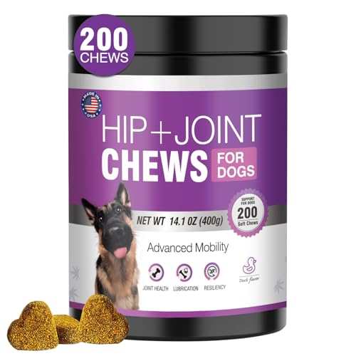 Glucosamine for Dogs 200pcs Joint Support Supplement Dog Hip and Joint Chondroitin Chews Treats with MSM Hemp Dog Joint Pain Relief Mobility Supplements Chicken Flavor Fit All Large Small Medium Breed