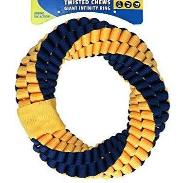 Petsports Dog Toys, Twisted Chews Giant Infinity Ring 10"