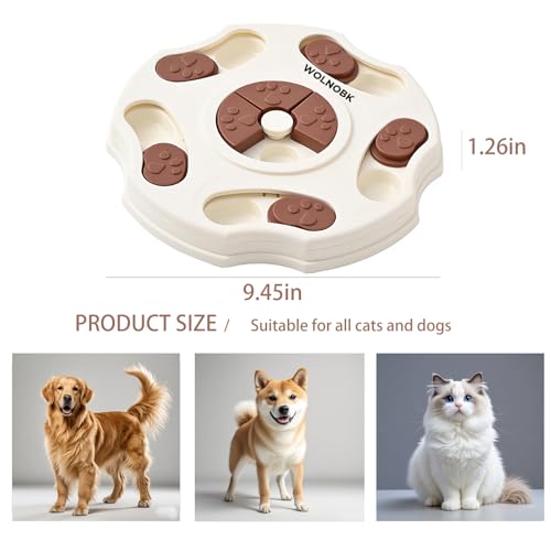 WOLNOBK Interactive Dog Puzzle Toy for Smart Large Small Medium Dogs to Keep Them Busy Training Chew,Cat Toys for Bored Indoor Adult Cats,Slow Feeder Dog Bowls Feeder Puppy Toys Essentials Pet Gift
