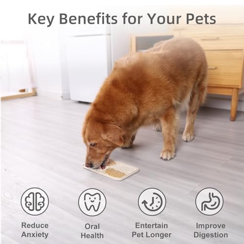 MateeyLife 2PCS Large Lick Mat for Dogs with Suction Cups, Slow Feeder Bowls, Cat Lick Mat for Anxiety Relief, Dog Toys to Keep Them Busy, Enrichment Toys for Bathing, Cat Licking Pad for Boredom