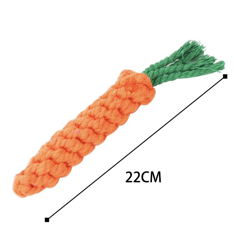 Dog Rope Toys,Medium and Small Pet Chew Toys,Pets Teething Rope Toys,Dog Toy Aggressive Chew Small Breed,Super Durable and Indestructible.(Carrot + Drop Ball, Count, 2)