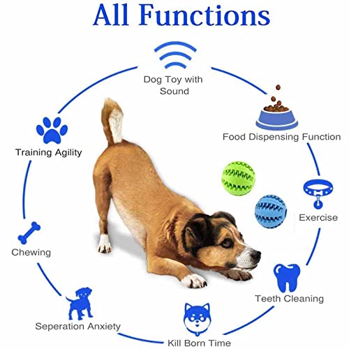 Pawzone - Dog Puzzle Teething Toys Ball Nontoxic Durable Dog Chew Toys for - Puppy Small Large Dog Teeth Cleaning/Chewing/Playing/Treat Dispensing Dog Toys/Chew Ball (Blue)