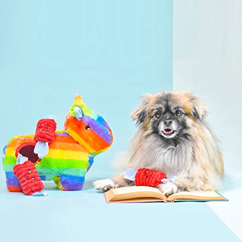 ZippyPaws Burrow - Interactive Dog & Puppy Toys for Boredom, Stimulating Pet Products to Keep Them Busy, Hide & Seek Plush Dog Puzzle, Enrichment Squeaky Toy, for Small & Medium Dogs - Piñata