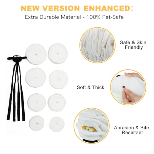 Tierglück Sheep Shape Snuffle Toy for Dogs - Interactive Puzzle Feeder & Treat Dispenser, Slow Feeder Mat for Puppies to Relieve Boredom & Anxiety (Upgraded Squeaky Lamb Ball) (White)