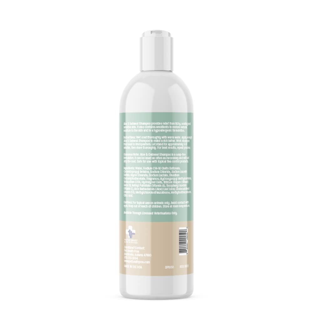 Pet Health Pros Aloe Oatmeal Shampoo for Dogs - Sensitive Skin Dog Shampoo for Allergies and Itching – Moisturizing Soap Free Aloe Oatmeal Dog Shampoo and Conditioner for Dry Itchy Skin - 16 oz
