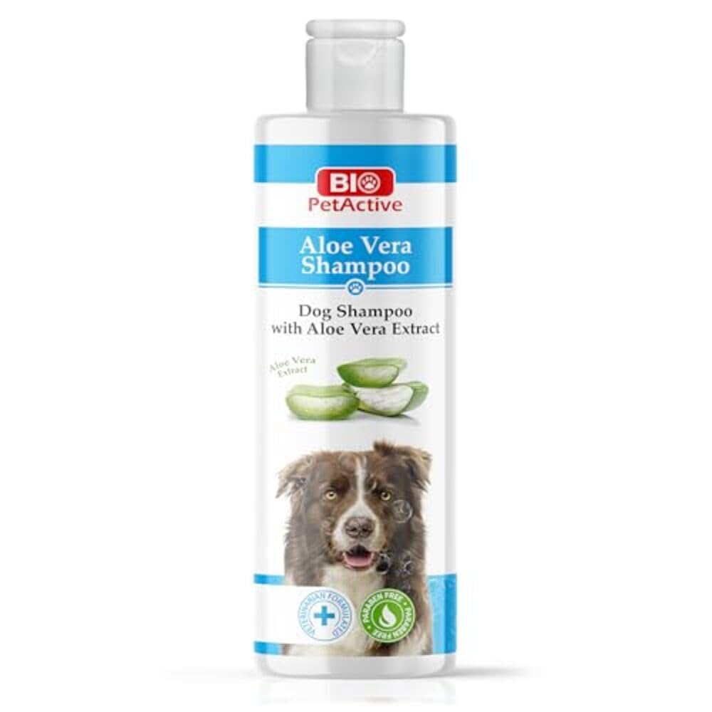 Bio PetActive Aloe Vera Extract Shampoo for Dogs - Cleansing & Moisturizing Care for Sensitive and Normal Skin, Paraben Free, pH Balanced + Natural Ingredients - 13.53 Fl oz