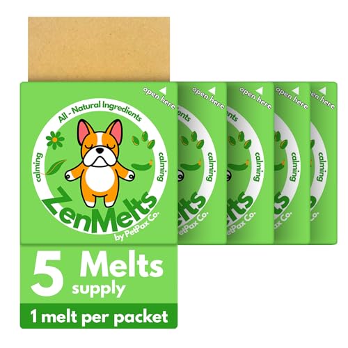 PetPax Co. ZenMelts Dogs Anxiety Relief Calming 5 Strips only - Anti Anxiety for Dogs During Fireworks, Storms & Separation - Non-Drowsy Tasty Dog 5 - Melt
