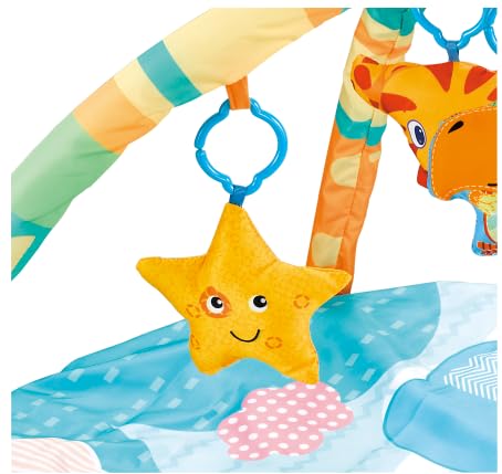 Cutie Patootie Playhouse Puppy Play Gym - Dog & Cat Activity Mat with Squeaky Toys - Interactive Sensory Mat for Pets (Suitable for Dogs & Cats Up to 25 lbs)
